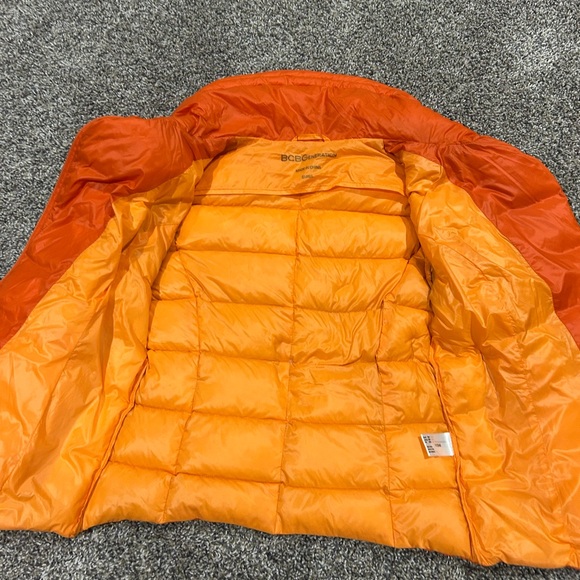 BCBGeneration women’s fitted down filled orange puffer coat size small - Picture 6 of 9